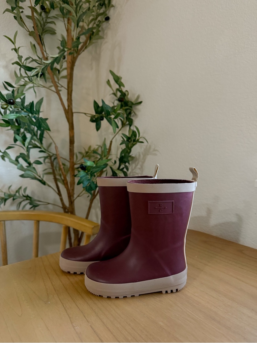 Rylee + Cru Burgundy Kids Rain Boots